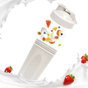 Bottiglia Shaker di sport della paglia del grano di forma fisica della proteina della palestra di Logo su ordinazione amichevole di ECO 600ml