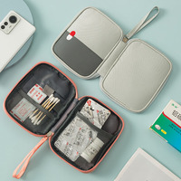 Bolsa de Medicamentos Portátil Mini, Bolsa de Primeros Auxilios de Viaje, Estuche Organizador Médico Pequeño con Correa para la Muñeca, Bolsa de Almacenamiento de Medicamentos Portátil