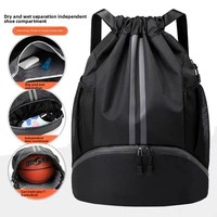 Sac à dos personnalisé avec cordon de serrage, sacs de sport et de gym pour enfants, grande capacité, poches en filet pour bouteille d'eau, sacs de natation avec compartiment à chaussures
