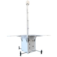 Torre de CCTV Solar Cúbica de 20 pies con Altura Ajustable y Cámaras Opcionales para Seguridad Temporal