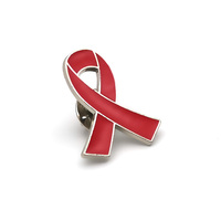 Pins de Solapa Personalizados con Cinta Roja, Broches de Aleación de Esmalte Duro para Concientización sobre VIH/SIDA y Cáncer de Mama, Ideales como Regalo para Niños o Bodas