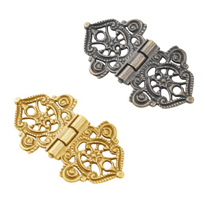 Bisagra para Muebles de Aleación de Zinc, Diseño Tradicional en Bronce Antiguo y Dorado, Montaje en Superficie para Cajas de Madera, Baúles y Bolsas, Herrajes - Product Image 5
