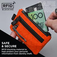 Portefeuille de voyage personnalisé en nylon X-PAC, étanche, anti-RFID, avec fermeture éclair pour cartes et argent