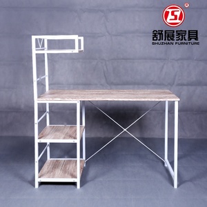 Bureau d'ordinateur pliable rembourré en tissu pour salle à manger, empilable, pliable pour le bureau avec étagère à livres, pieds en métal, bureau d'intérieur - Product Image 2