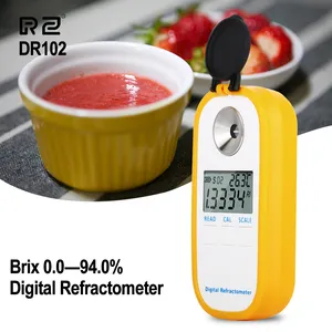 डिजिटल Refractometer एलसीडी डिस्प्ले 0.0 ~ 94.0% Brxi फलों का रस चीनी मीटर Refractometer DR102