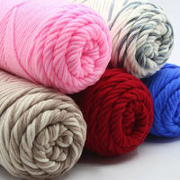 Fil à crocheter artisanal en acrylique, 100g, 8 brins, coton laitier