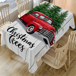 Mantel Rectangular de Poliéster para Mesa de Navidad, Venta al por Mayor de Fábrica, Decoración para Fiestas Navideñas - Product Image 1