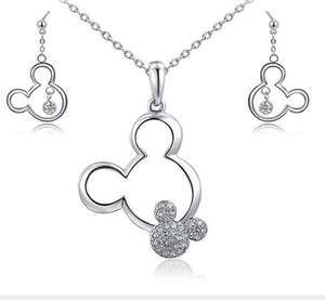 Boucles d'oreilles et collier micro-souris pour filles et femmes, bijoux en gros - Product Image 2