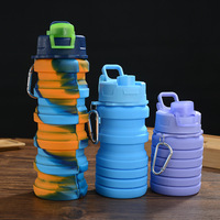 2024 écologique silicone voyage créatif Portable haute qualité course voyage Portable étanche pliable bouteilles d'eau tasses
