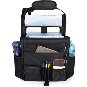 XMB Multi-Pocket Verstellbarer Laptop-Organizer aus <span class=keywords><strong>Oxford</strong></span>-Gewebe mit Getränkehalter für den Rücksitz, Schwarz - Product Image 4