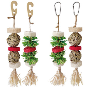 Giocattoli da masticare ecologici in stile classico per animali domestici realizzati con palline di luffa corde di buccia di mais per conigli criceti porcellini d'India pappagalli - Product Image 2