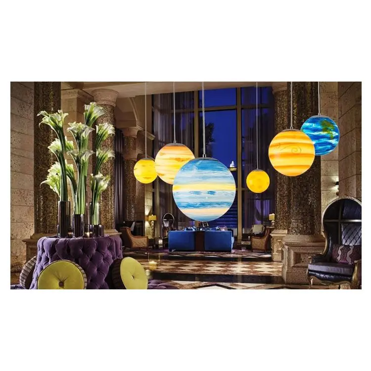 Customized Home Decoration Ceiling Lighting Led Hanging Planet Globe Light