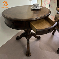 Bureau de café de salon antique Mobilier d'appartement classique européen Design d'hôtel Villa haut de gamme Table d'appoint vintage en bois