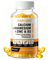 Capsules de vitamine D3 K2 magnésium zinc Greenpeople - Complément alimentaire pour la santé osseuse des adultes, biologique, végétalien