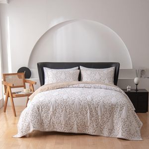 Gran oferta, nuevo diseño, edredón de <span class=keywords><strong>cama</strong></span> suave, <span class=keywords><strong>colcha</strong></span> de microfibra ligera, <span class=keywords><strong>colcha</strong></span> bordada de 3 uds. - Product Image 4