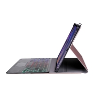 Casing kulit Keyboard nirkabel dengan Touchpad, A08-AS asli, lampu latar ultra-tipis, casing kulit dengan Touchpad untuk Samsung Galaxy Tab A8