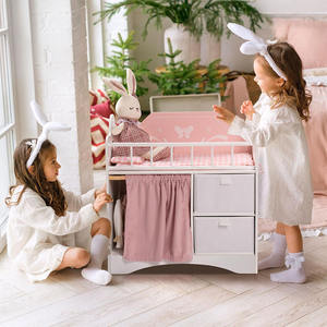 Jouets pour enfants, lit <span class=keywords><strong>de</strong></span> poupée en bois avec rangement et literie, meubles <span class=keywords><strong>de</strong></span> poupée roses pour jeu d'imitation, convient aux poupées jusqu'à 22 pouces, CE CPC - Product Image 4