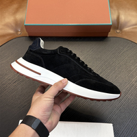 Sneakers en daim vintage de créateur, chaussures de marche décontractées de luxe