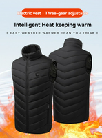 Veste chauffante d'hiver pour sports de plein air, en polyester, rechargeable par USB, avec fermeture éclair, fournie directement par l'usine PAIDES