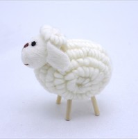 Feutre de laine fait à la main petits jouets en peluche dessin animé bouquet bricolage matériel poupées d'agneau bon mouton cadeaux de fête des enfants