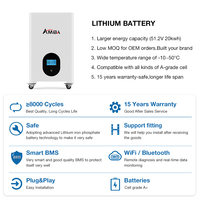 Batterie murale empilable LiFePO4 de 16 kWh, batterie lithium pour stockage d'énergie domestique, montage mural, 51,2 V pour système de sauvegarde d'énergie solaire