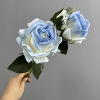 Künstliche Seidenrose mit 3 Köpfen, Naturgetreue Große Blume für Innenräume, Heimdekoration, Hochzeit und Abschlussfeier