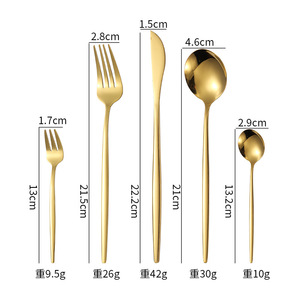 Stainless Steel Cutlery <b>Set</b> 40-60 Pcs Silver Gold Black Dishwasher Safe Wedding Western Style Steak <b>Knife</b> <b>Fork</b> <b>Spoon</b> <b>Set</b> - Product Image 2
