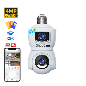 Caméra Ampoule <span class=keywords><strong>4MP</strong></span> Double Objectif Wi-Fi Sans Fil 4G, Caméra de Sécurité PTZ E27 <span class=keywords><strong>4MP</strong></span> avec Carte SIM 4G pour Réseau de Surveillance - Product Image 1