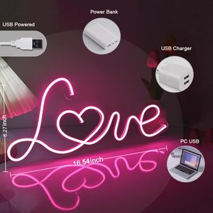 Pink Love Letreros Neon LED indoor hanging ambient light shop <b>sign</b> wall decoration light entrance indicator light luminous <b>sign</b> - Product Image 2