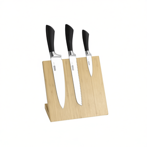 KESPER <b>Knife</b> Block With 3 Stainless Steel <b>Knives</b> Bamboo Stand Kitchen Cutlery <b>Set</b> - Product Image 2