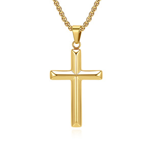 Unisex, trendy, and stylish <b>titanium</b> steel cross necklace for men; a unique, sophisticated, and artistic pendant. - Product Image 1