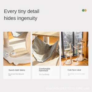 Pohon Kucing Kayu Besar Bertingkat dengan Tiang Garukan Sisal, Bingkai Panjat Kucing, Tempat Tidur Kucing, Menara Pohon Kucing - Product Image 2
