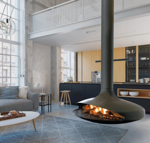 Poêle à <span class=keywords><strong>bois</strong></span> moderne suspendu et rotatif à 360° pour intérieur, vente directe usine - Product Image 1
