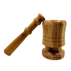 Wooden Grinding Bowl Set 2 Piece Manual Herb Spice <b>Grinder</b> For Garlic <b>Pepper</b> Chinese Medicine Durable Hand Wash Only - Product Image 1
