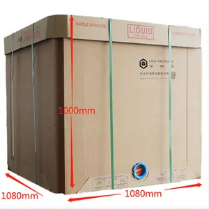 高強度1000L液体包装箱紙ibcドラム折りたたみ式バルク容器
