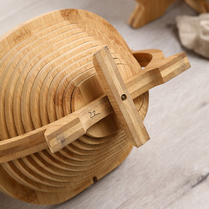 Cesta de Frutas Plegable de Bambú con Forma de Animal, Tazón de Almacenamiento Plegable, Organizador de Alimentos para la Encimera de la Cocina - Product Image 4