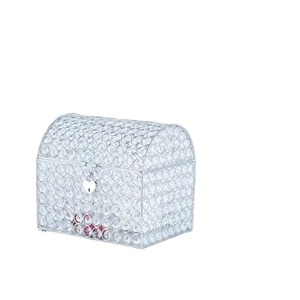 Porta Tarjetas de Boda y Caja de Dinero de Metal Dorado, Lujoso y Elegante, con Cuentas de Cristal, para Decoración de Fiestas de Cumpleaños y Graduación en Interiores - Product Image 1