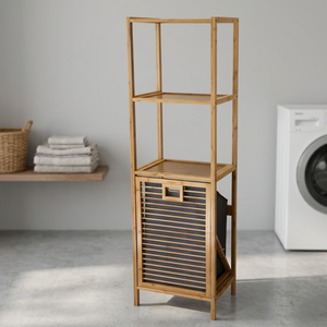 Panier à linge en bambou multifonctionnel moderne de haute qualité ERKUGO à 3 niveaux 45x35x109cm Modèle EKG81 en provenance de Turquie - Product Image 3