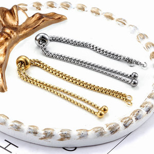 Bracelet chaîne ronde réglable en acier inoxydable 304 plaqué PVD 18 carats avec extrémité à billes et longueur de 12 cm |   Design de bijoux tendance pour femmes - Product Image 3