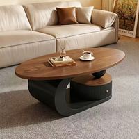 Table basse moderne en noyer avec rangement ouvert, sans tiroir, pour salon domestique - Nouveauté Dropshipping