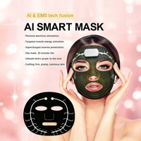 Masque facial intelligent à micro-courant alimenté par l'IA, infusé à l'acide kojique, anti-âge, liftant, raffermissant, tonifiant intelligent, masque noir