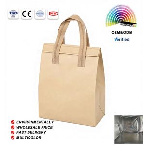Sac isotherme personnalisé en tissu non tissé avec feuille d'aluminium jaune, grand format pour enfants, imperméable, écologique, pour une utilisation en extérieur - Product Image 1