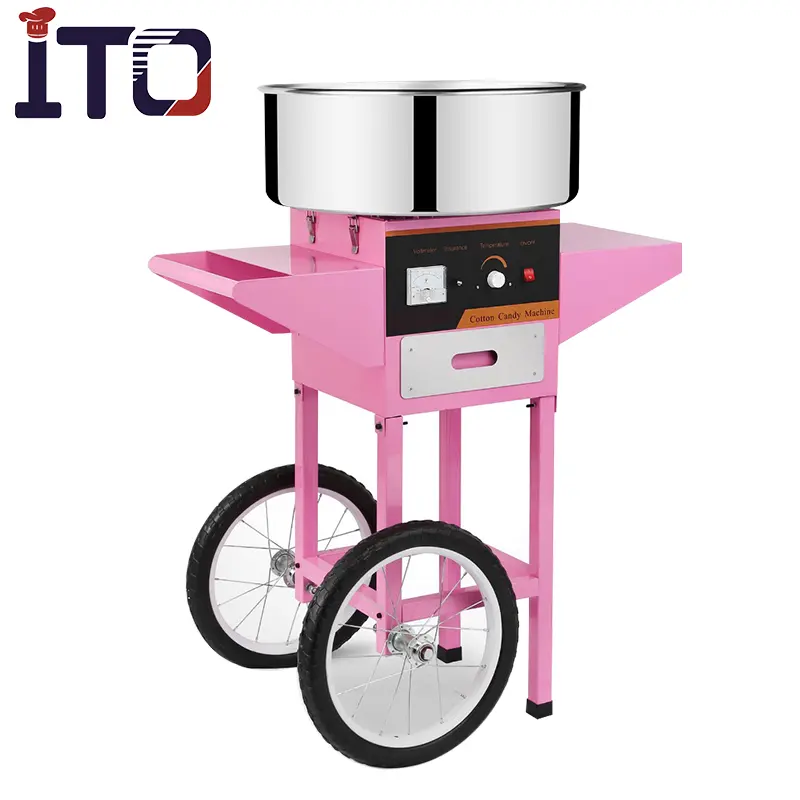 hot sell pink cotton candy vending machine with trolley