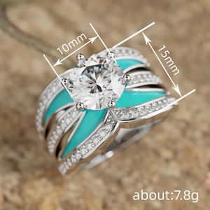 Anello a sei punte dai toni caldi per donna, elegante gioiello da dito alla moda - Product Image 4