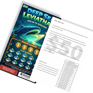 Winning Number Lottery Card Scratch Tickets Custom Free Design SharkTheme Digital Printing Scratch Lottery Tickets - Product Image 3