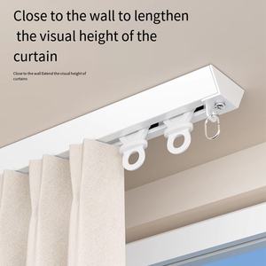 Pistes de <span class=keywords><strong>rideau</strong></span> cachées flexibles en alliage d'aluminium supportant diverses méthodes d'installation aucun perçage requis <span class=keywords><strong>pour</strong></span> la décoration intérieure - Product Image 2