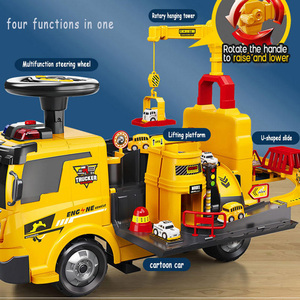 Engineering Truck Kinder bahn Parkplatz Verformung Neue Fahrt auf Auto <span class=keywords><strong>2</strong></span> In 1 Elektro parkplatz Garage Spielzeug Set - Product Image 5