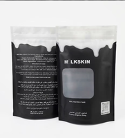 MOQ 500 pièces Sacs Mylar noir mat en feuille d'aluminium, pochettes verticales refermables, résistantes à l'humidité, pour aliments pour animaux et collations, avec fenêtre transparente