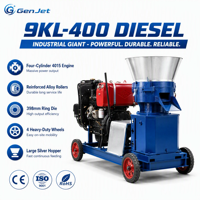 Nouvelle machine à granulés d'aliments pour animaux de qualité industrielle 9KL-400, moteur diesel 4 cylindres, 2 tonnes/heure, pour usine d'aliments à grande échelle hors réseau