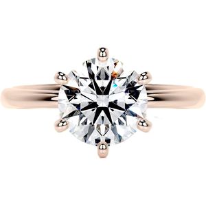 Bague de fiançailles ronde en diamant Kesari cultivé en laboratoire, certifiée IGI, bijoux en argent pour femmes - Product Image 1